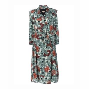 NWT Burberry Floral Beasts Silk Wrap Dress